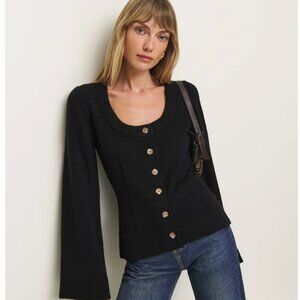 Reformation Karina Regenerative Wool Scoop Neck Cardigan